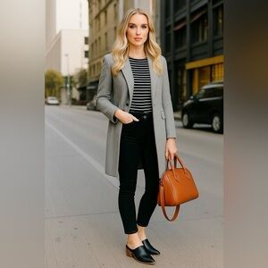 dv by Dolce Vita Black Leather Block Heel Mules Women’s Size 7 New With Box